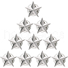 Beebeecraft 10Pcs Brass Star Brooches JEWB-BBC0001-06P-1