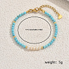 Synthetic Turquoise & Natural Freshwater Shell Round Beaded Bracelets for Women SF1849-5