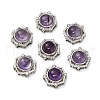Brass Pave Natural Amethyst Multi-Strand Links KK-D366-01P-F-1