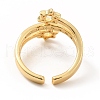 Clear Cubic Zirconia Star of David Cuff Ring RJEW-M142-03G-3