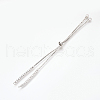 Adjustable Brass Micro Pave Cubic Zirconia Chain Bracelet Making ZIRC-T004-39P-1
