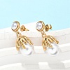 304 Stainless Steel Flower Pendant Necklaces & Stud Earrings for Women SJEW-B020-05G-3