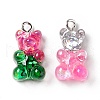 Transparent Resin Glitter Pendants RESI-E021-01P-2