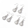 Natural Quartz Crystal Gourd Dangle Earrings with Crystal Rhinestone EJEW-A092-04P-22-4