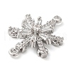 Brass Pave Clear Cubic Zirconia Connector Charms KK-G503-28P-2