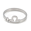 Non-Tarnish Constellations 304 Stainless Steel Open Cuff Ring for Women RJEW-L122-001P-01-2