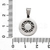 Flat Round with Sun 304 Stainless Steel Pendants STAS-M121-14P-3