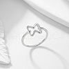 Hollow Bowknot 925 Sterling Silver Finger Rings for Women AC9249-4-1