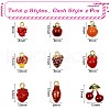 18Pcs Mixed Enamel Fruits Charms Pendant Imitation Fruit Charm Colorful Alloy Enamel Pendant for Jewelry Necklace Bracelet Earring Making Crafts JX186A-2