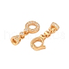 925 Sterling Silver Micro Pave Clear Cubic Zirconia Fold Over Clasps STER-U004-03G-2