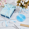 Polyester Cloud Printed Grosgrain Ribbons OCOR-WH0070-130-5