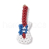 Handmade Glass Seed Beaded Guitar Pendants PALLOY-MZ00501-1