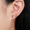 3Pairs 3Color Elegant S925 Sterling Silver Stud Earrings with Rhinestone KH6473-7-3