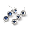 Brass Pave Cubic Zirconia Stud Earring Findings KK-D369-07P-B-2