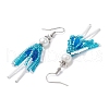 Handmade Glass Seed Beads Dangle Earrings EJEW-MZ00447-01-4