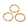3Pcs Snowflake Alloy Spacer and Glass Pearl Beaded Stretch Bracelets for Women BJEW-JB11803-2