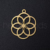 Ion Plating(IP) 304 Stainless Steel Filigree Charms X-A-STAS-T049-T671-2-1