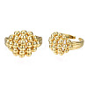 Brass Ball Beaded Rhombus Open Cuff Ring for Men Women RJEW-N037-019-3