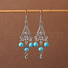Bohemian tassel turquoise earrings JU8957-20-1