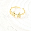 Brass Cuff Rings for Women RJEW-F184-08C-G-3