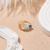 Glass Braided Vortex Finger Ring RJEW-TA00046-03-2