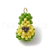 3D Glass Seed Beaded Avocado Pendants PALLOY-MZ00567-1