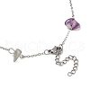 Natural Fluorite Chip Bead Chain Anklets AJEW-AN00671-6