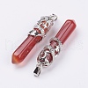 Natural Carnelian Big Pointed Pendants G-G738-A-32-2