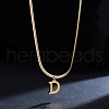 316 Surgical Stainless Steel Initial Pendant Flat Snake Chain Necklaces for Women WGC1053-04-1
