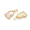Brass Micro Pave Clear Cubic Zirconia Pendants KK-N254-204G-2