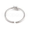 Non-Tarnish Simple Knotted 304 Stainless Steel Open Cuff Ring for Women Men RJEW-Z038-06P-3