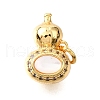 Brass Micro Pave Cubic Zirconia Shell Pendants KK-D356-17G-1