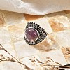 Natural & Synthetic Gemstone Adjustable Rings RJEW-I108-03AS-3