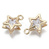 Brass Micro Cubic Zirconia Charms KK-N235-034A-2