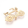 Brass Micro Pave Cubic Zirconia Pendants ZIRC-T016-11-2