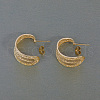Hollow Weave Pattern Brass Stud Earrings RJ8268-2