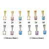 Stainless Steel & Synthetic Opal Threadless Labrets WG3C897-06-4