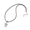Angel Glass Sead Beaded Pendant Necklaces NJEW-MZ00094-4