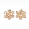 Brass Cabochon Rhinestone Settings KK-S353-023LG-1