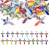 21Pcs Angel Glass Pendants PALLOY-TAC0129-10