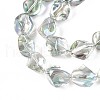 Electroplate Transparent Glass Beads Strands EGLA-N017-02D-3