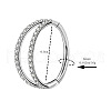 316 Surgical Stainless Steel Micro Pave Clear Cubic Zirconia 2 Line Hoop Cartilage Earrings WGDA01E-03-2