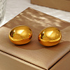 Stylish Stainless Steel Oval Stud Earrings XB7886-3