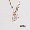 Chic Minimalist Flat Round Brass Micro Pave Cubic Zirconia Pendant Necklaces FG4743-3-1