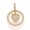 Brass Micro Pave Cubic Zirconia Pendants KK-N261-23A-G-1