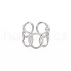Non-Tarnish 304 Stainless Steel Interlocking Oval Open Cuff Ring RJEW-S405-147P-1