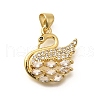 Rack Plating Brass Micro Pave Cubic Zirconia Pendants KK-L226-018G-1