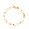 Brass Paperclip Chain Bracelets for Women BJEW-N032-07A-G-2