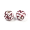 Painted Wood European Beads WOOD-F017-04G-2