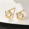 925 Sterling Silver Stud Earrings EJEW-D317-01G-2